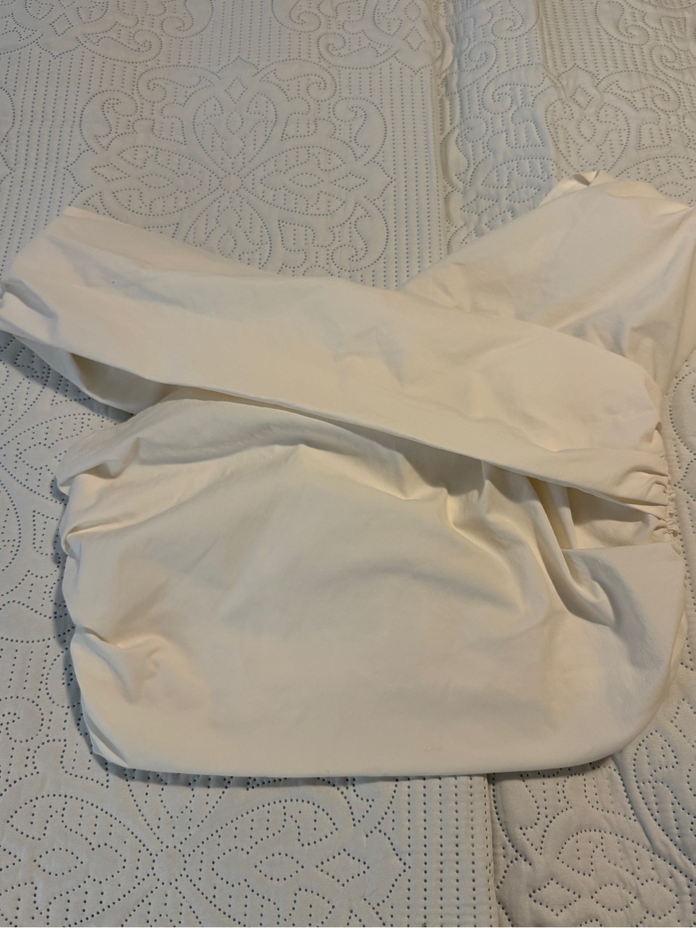 Banana Republic Women’s TAFFETA CROPPED TOP Size 10 Ivory - Picture 2 of 9